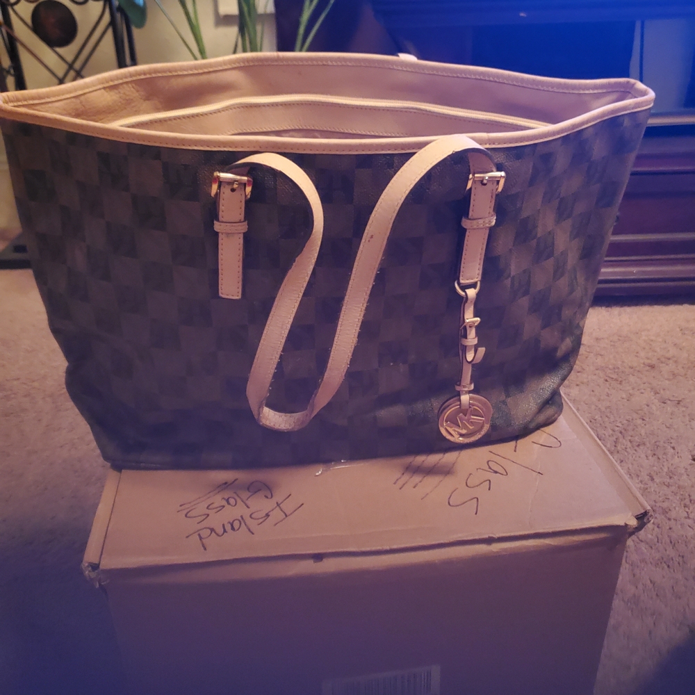 Michael Kors Brown and Tan Tote Bag